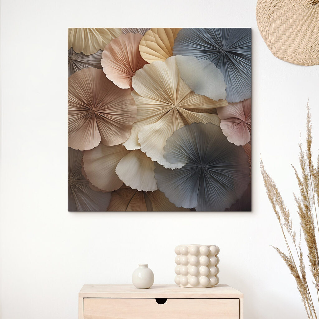 Leques de folhas pastel — interior 2
