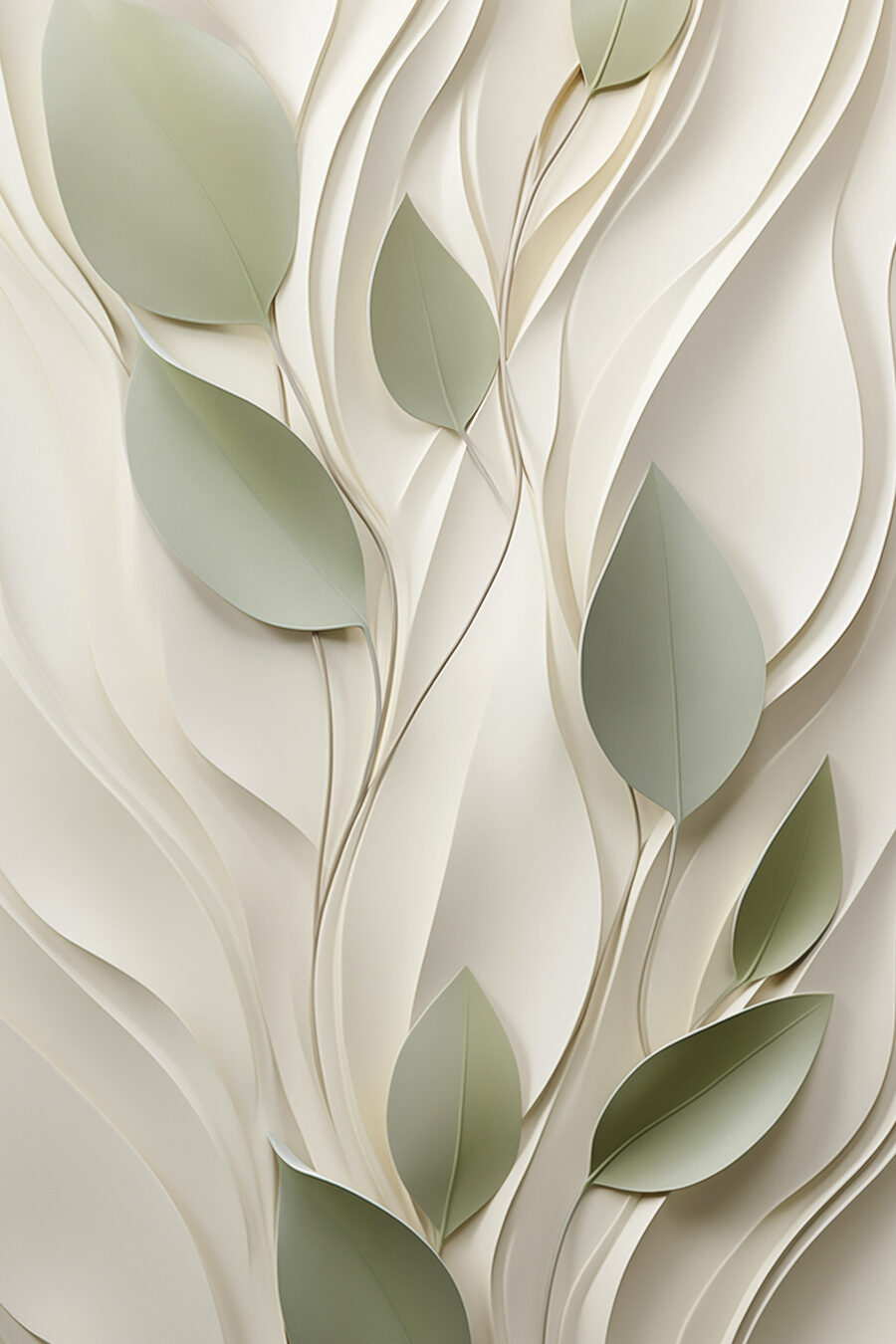 Ramo verde entre dobras — design completo