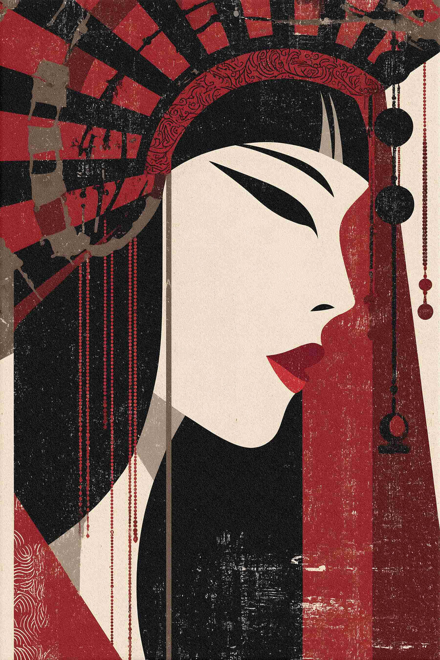Perfil sob toucado vermelho — design completo