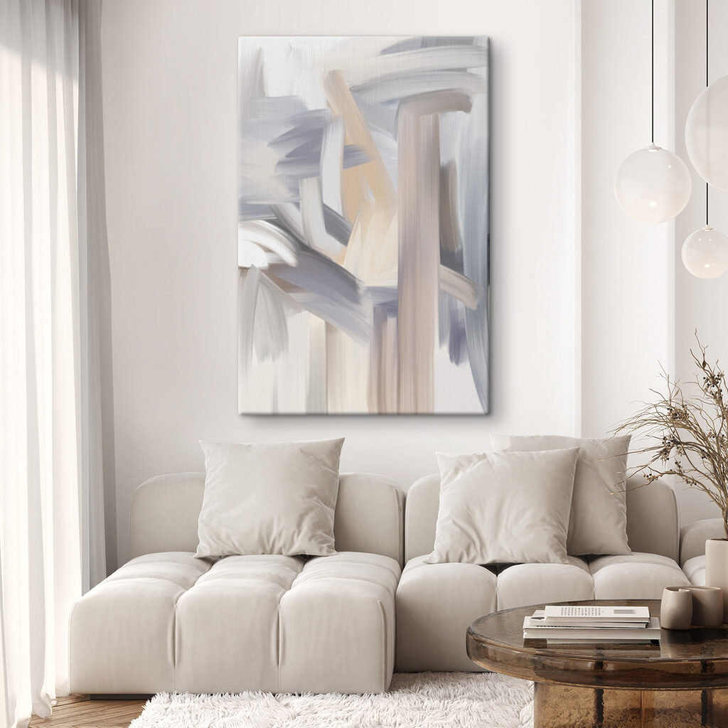 Faixas cinzentas com pêssego — interior 2