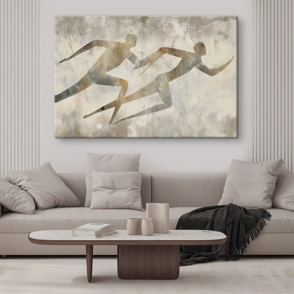 Dois corredores em movimento — interior 2