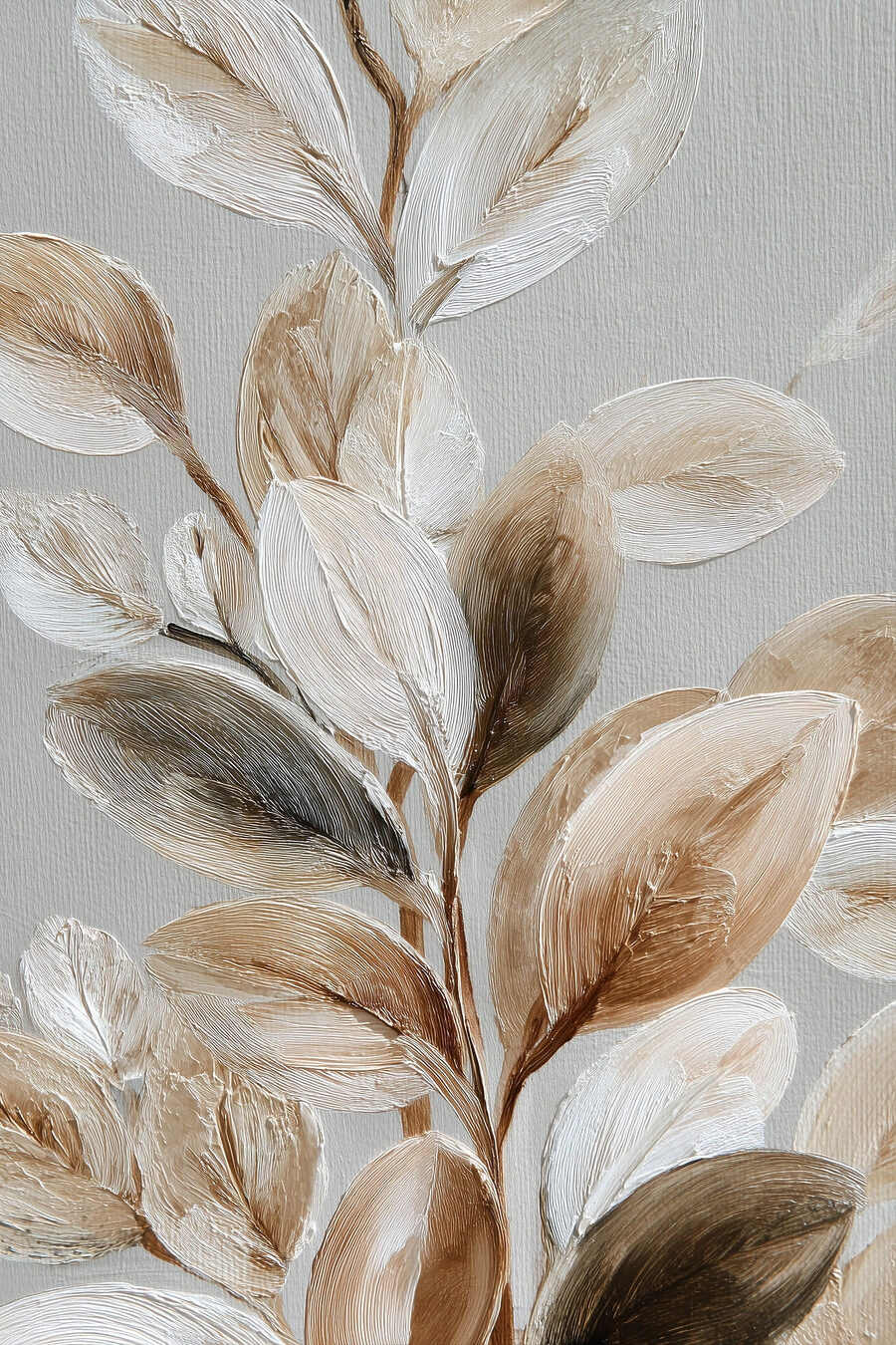 Folhas creme com castanho — design completo