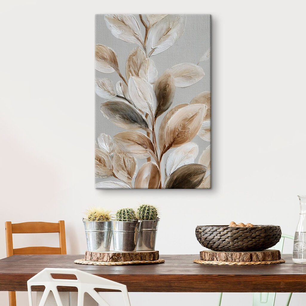 Folhas creme com castanho — interior 1
