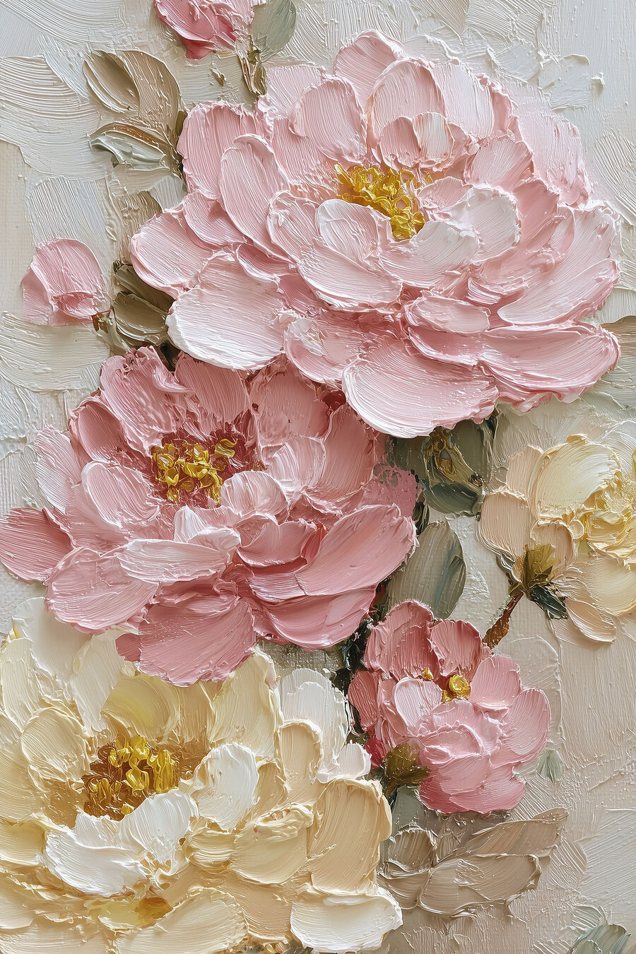 Flores rosa com creme — design completo