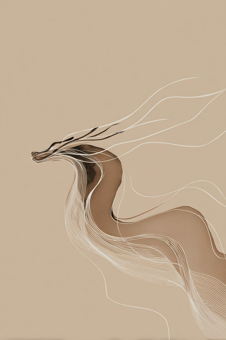 Dragão em linhas finas — design completo