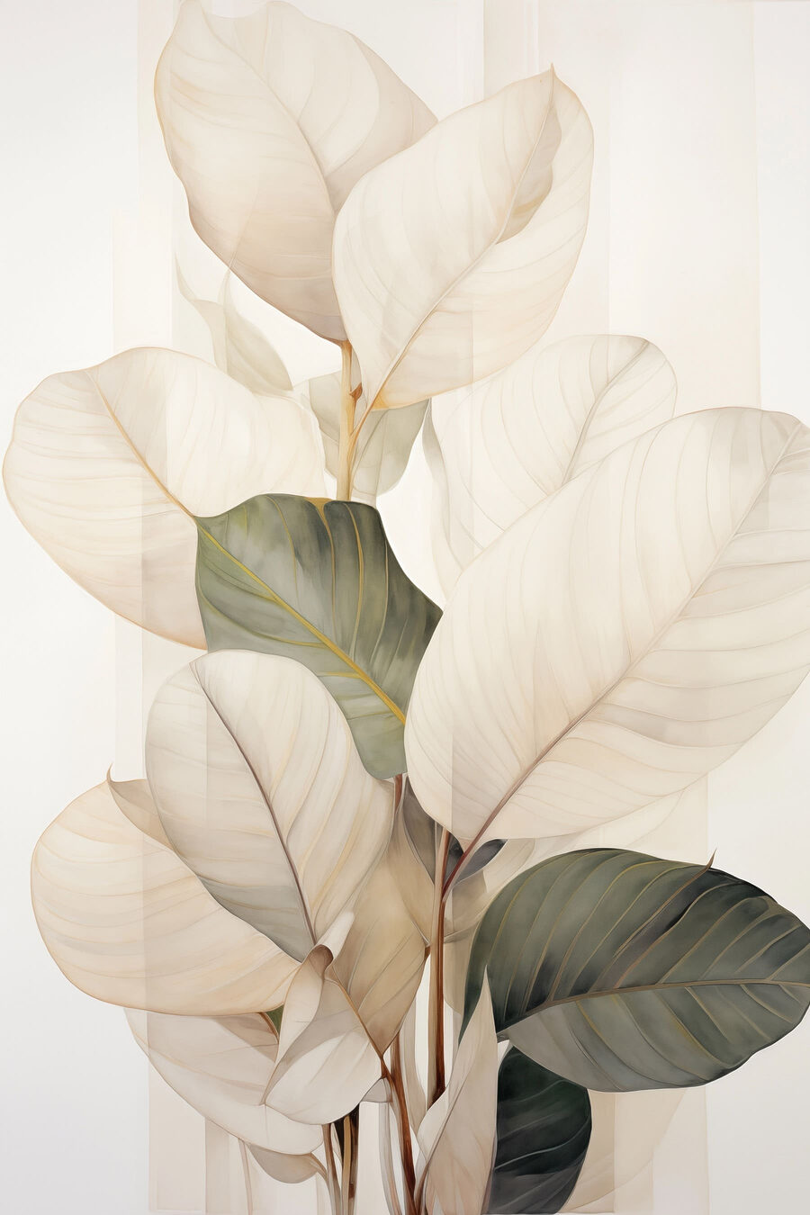 Folhas claras em verde-oliva — design completo
