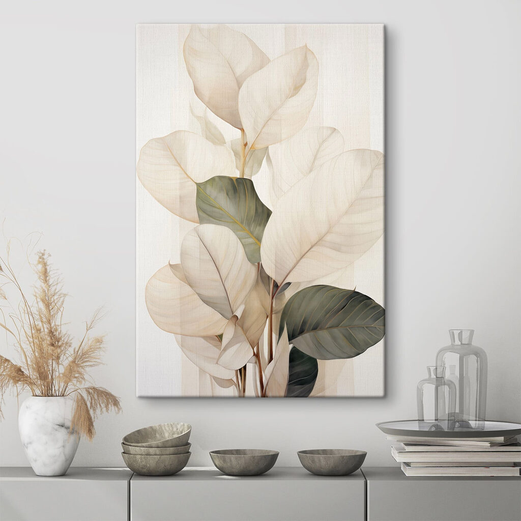 Folhas claras em verde-oliva — interior 1