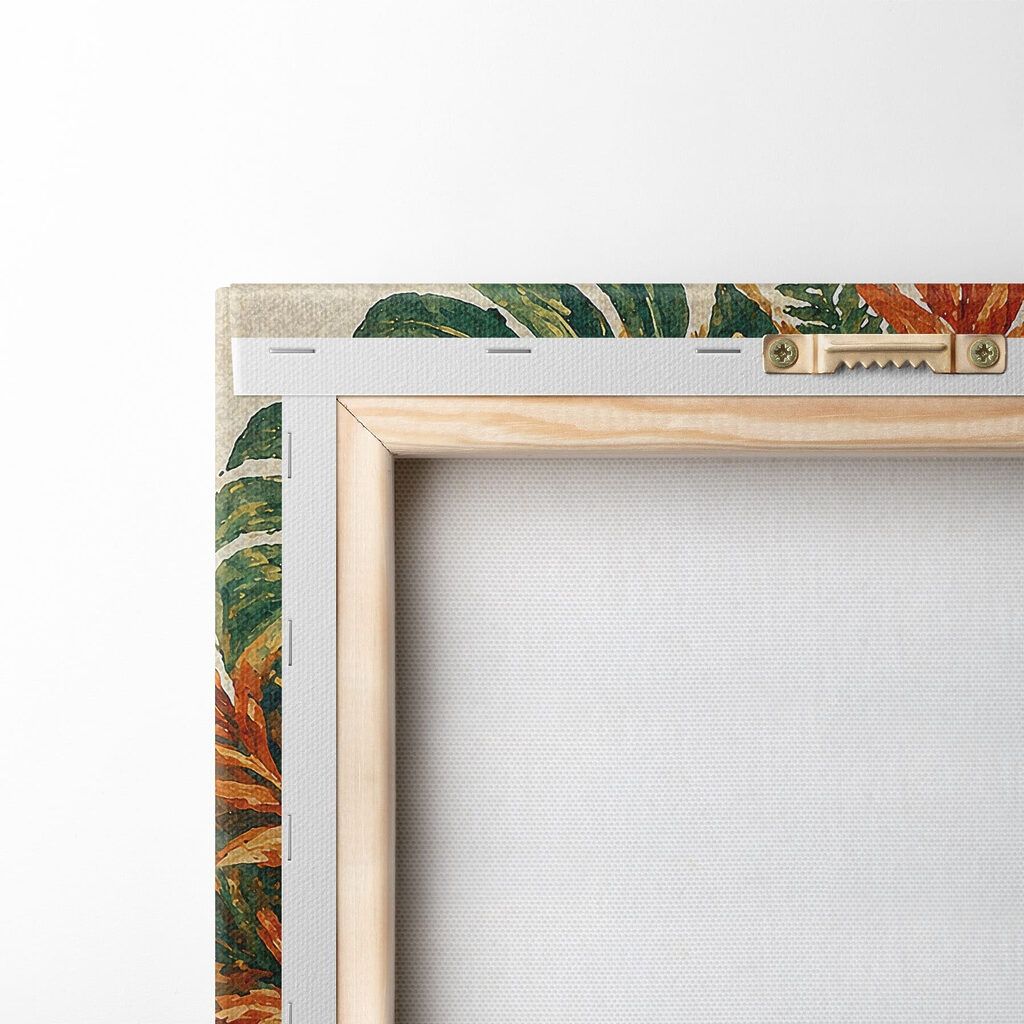 Leão entre flores tropicais — verso