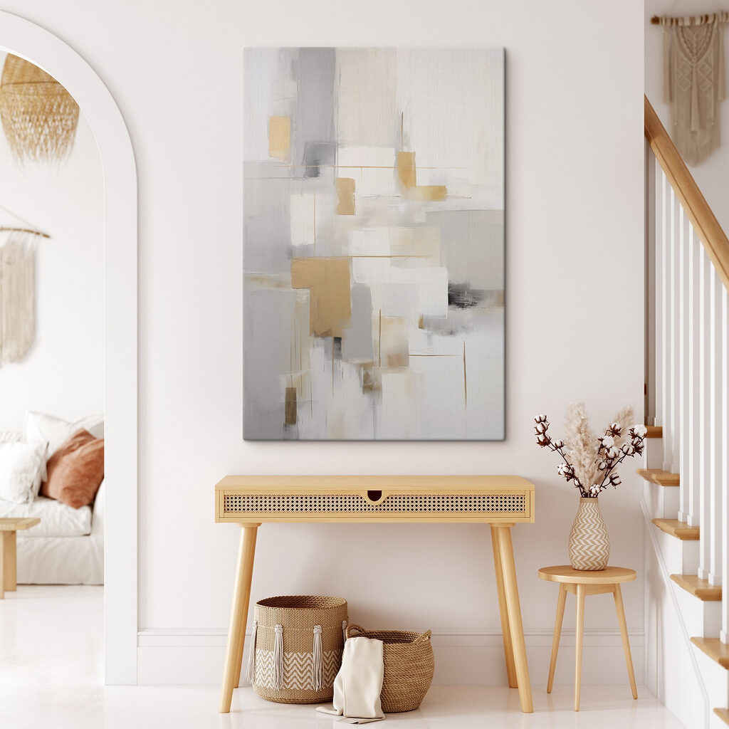 Blocos dourados em branco — interior 2