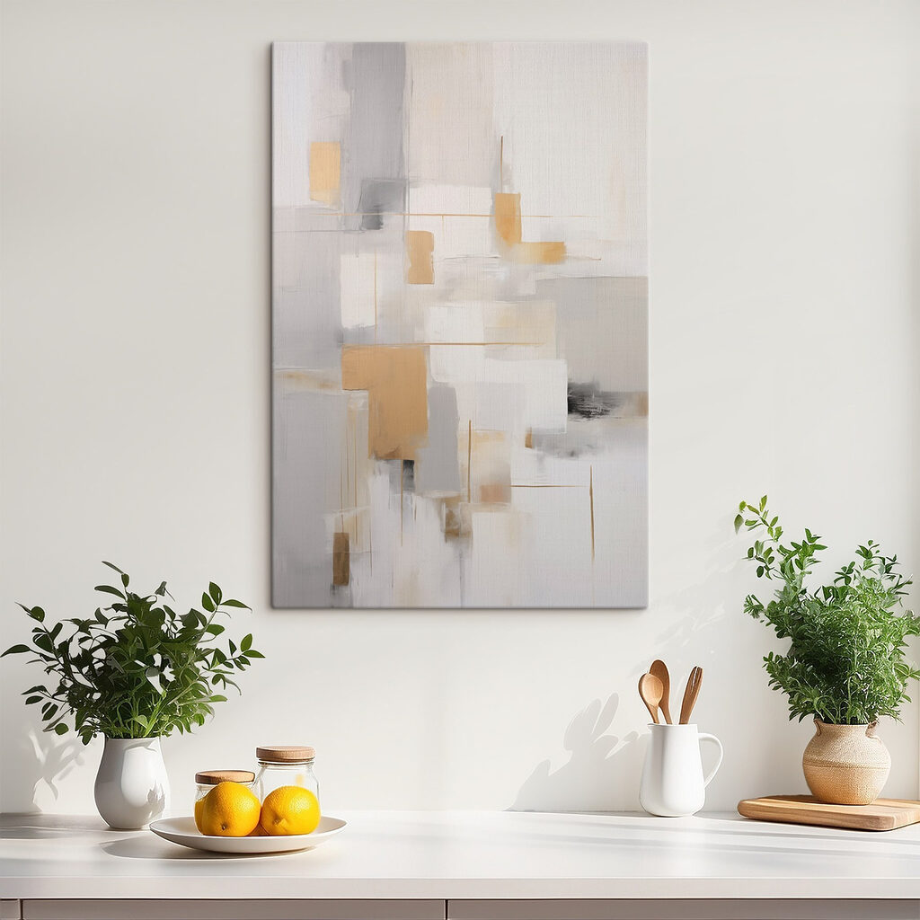 Blocos dourados em branco — interior 1