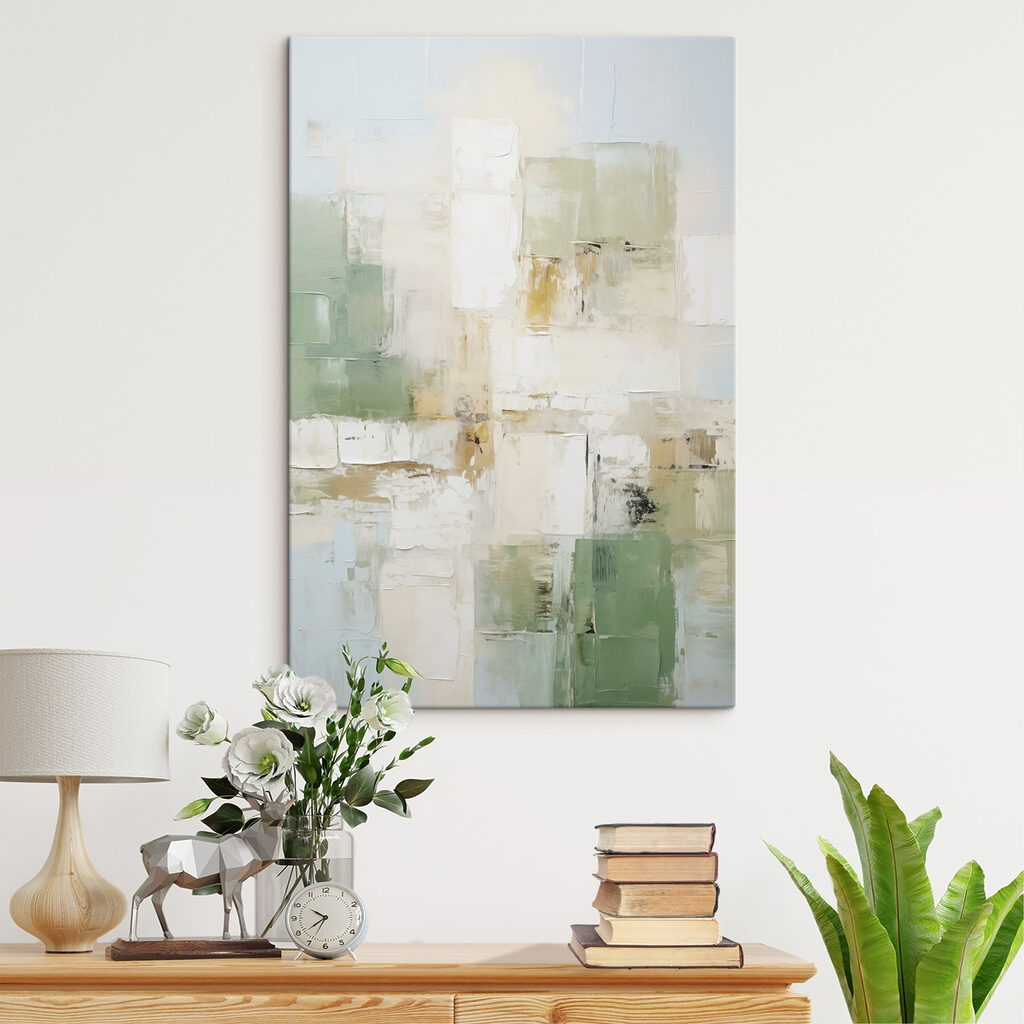 Blocos verde-salva na luz — interior 1