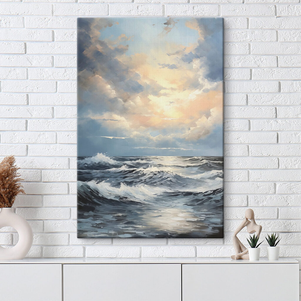 Entardecer sobre ondas — interior 2