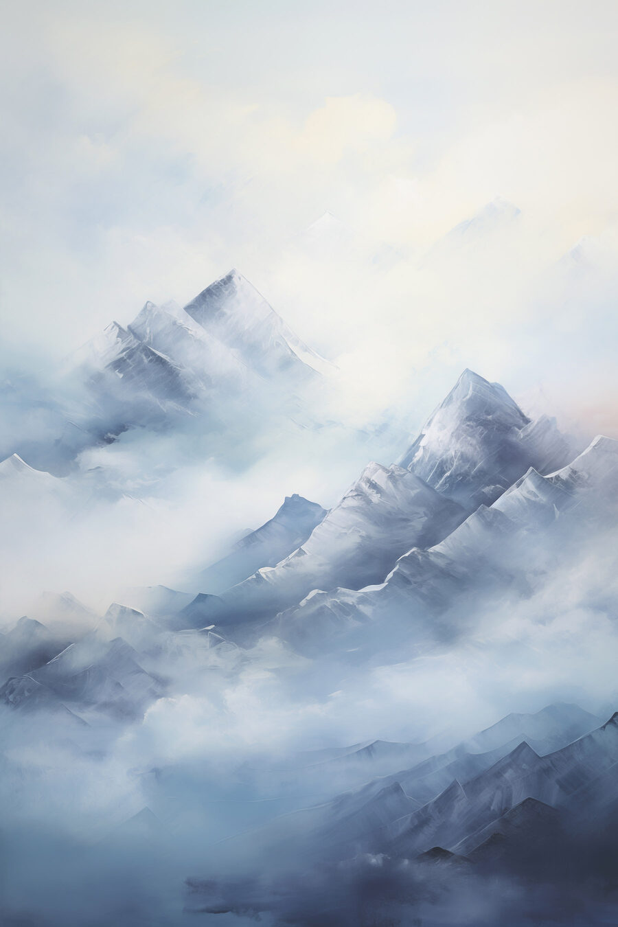 Cumes azul-escuro entre nuvens — design completo
