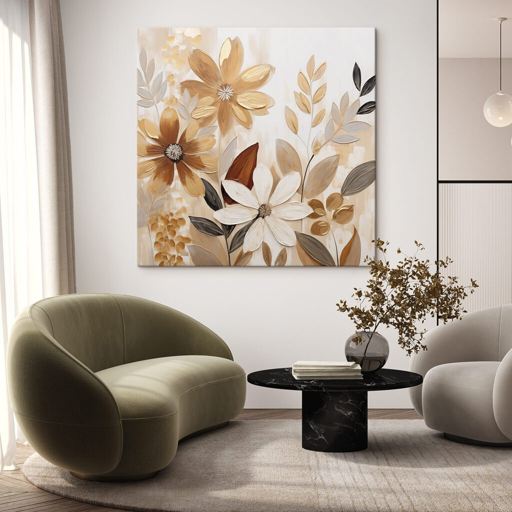 Flores douradas com ramos — interior 2