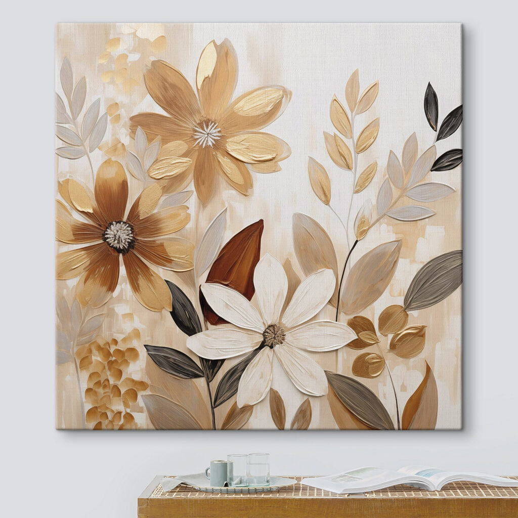 Flores douradas com ramos — interior 1