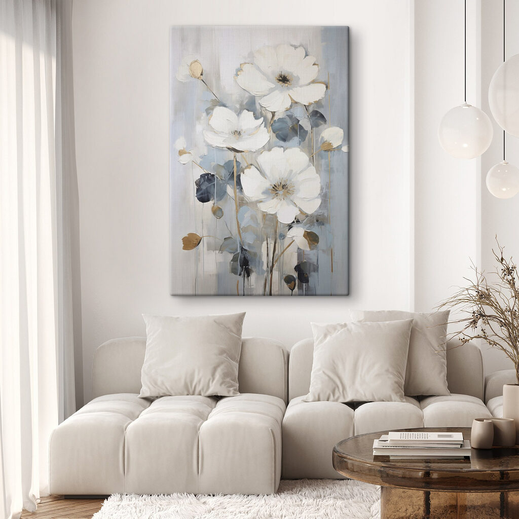 Cachos brancos em azul-acinzentado — interior 2
