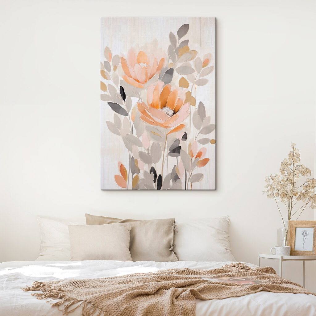Flores laranja entre cinzento — interior 2