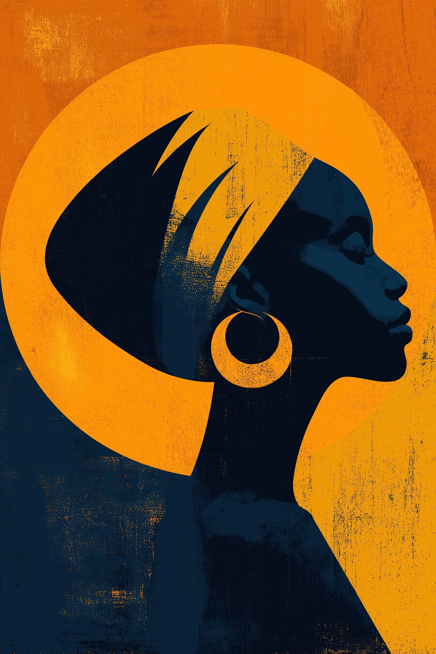 Perfil azul contra laranja — design completo