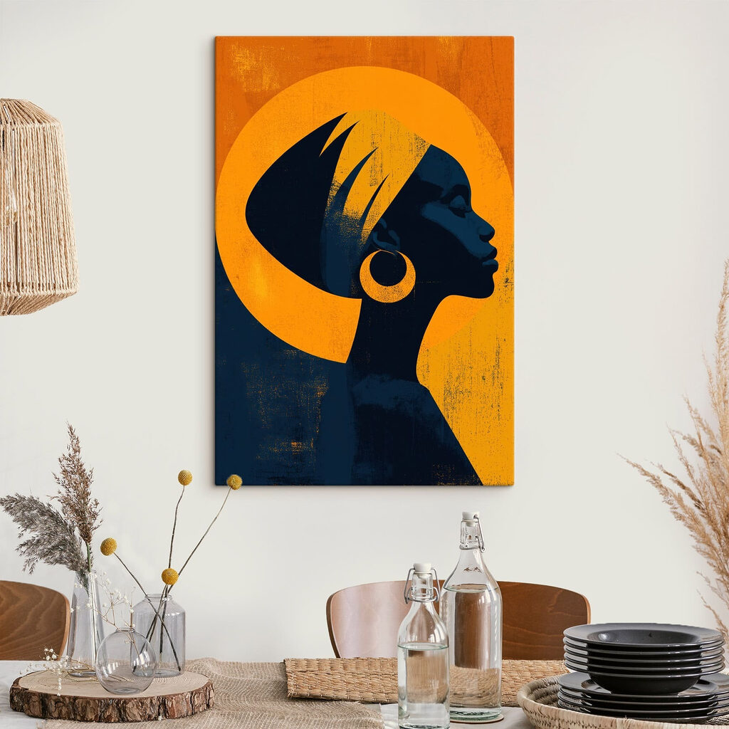 Perfil azul contra laranja — interior 1