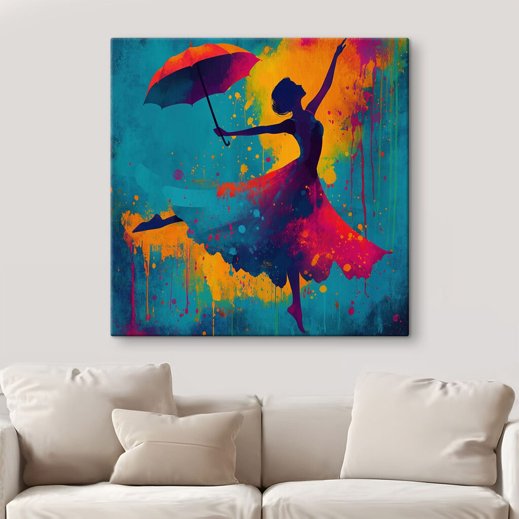 Dança com guarda-chuva colorido — interior 2