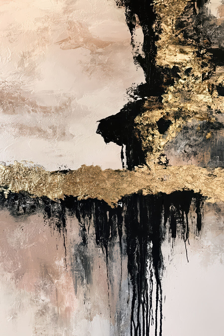Ouro com gotas negras — design completo