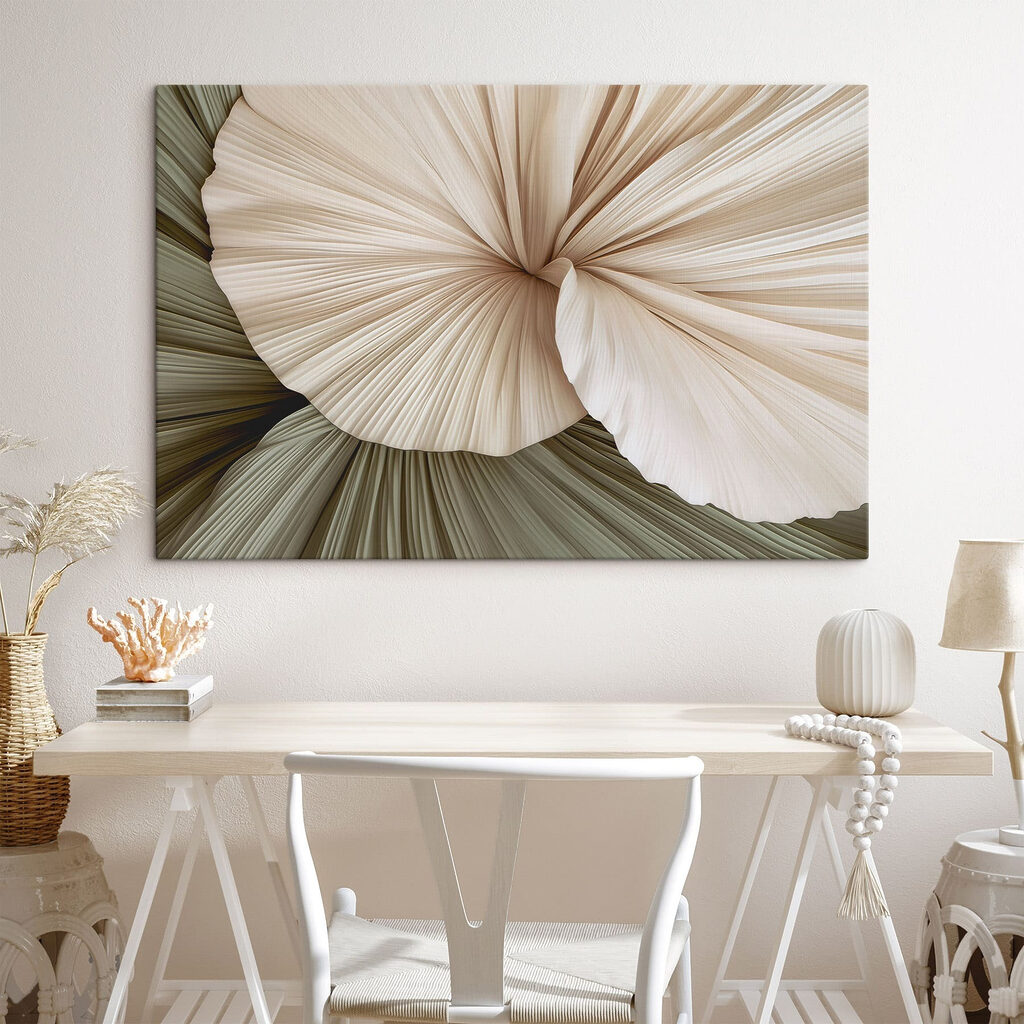 Leque claro sobre verde-acinzentado — interior 3