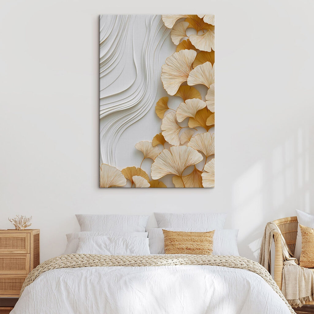 Ginkgo em ondas brancas — interior 1