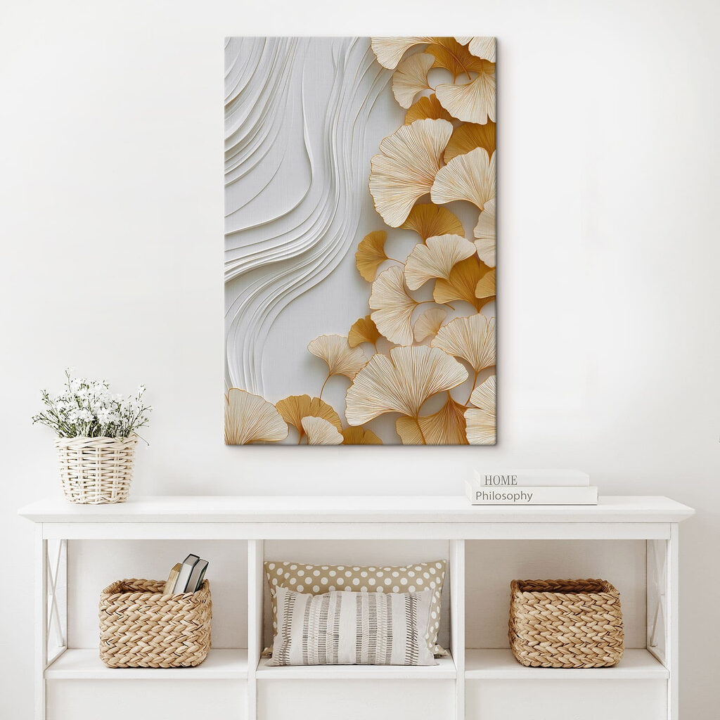 Ginkgo em ondas brancas — interior 2