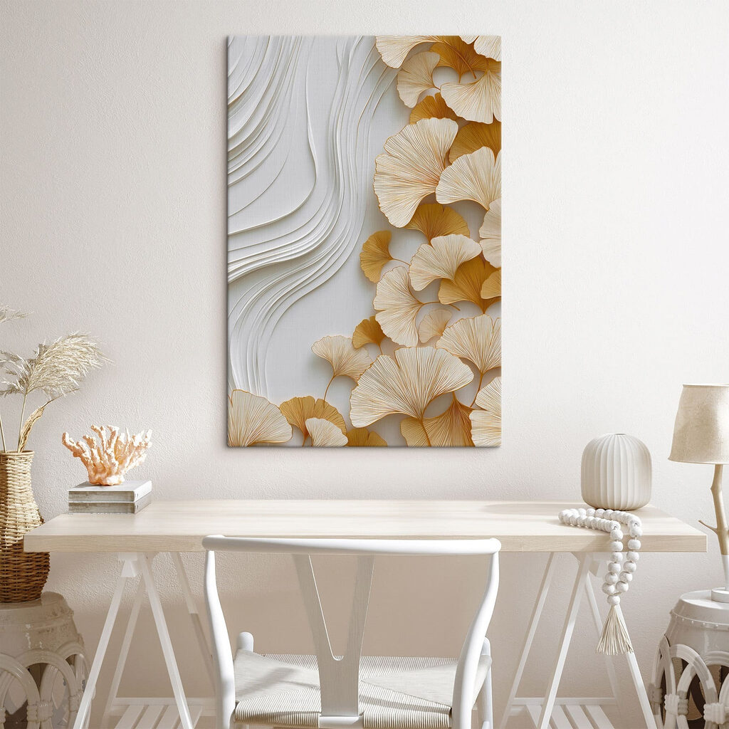 Ginkgo em ondas brancas — interior 3