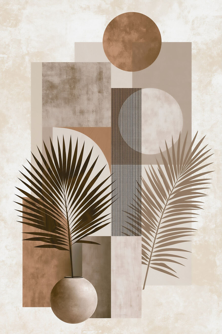 Palmas sobre formas redondas — design completo