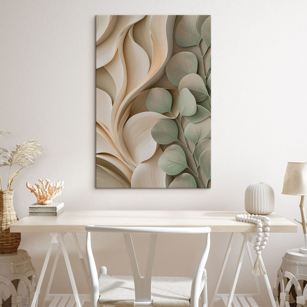 Pregas creme e folhas — interior 3