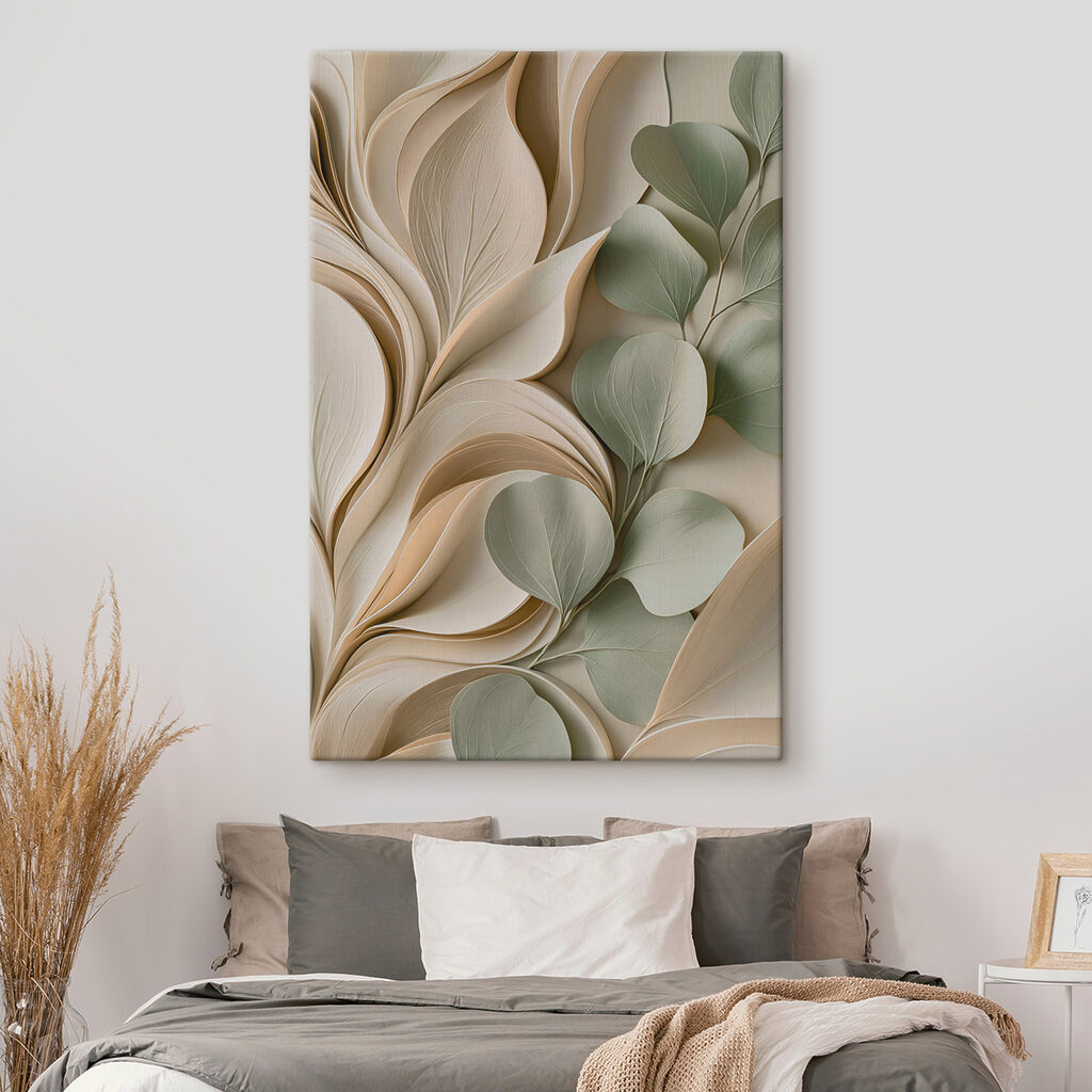 Folhas brancas e verde-salva — interior 2