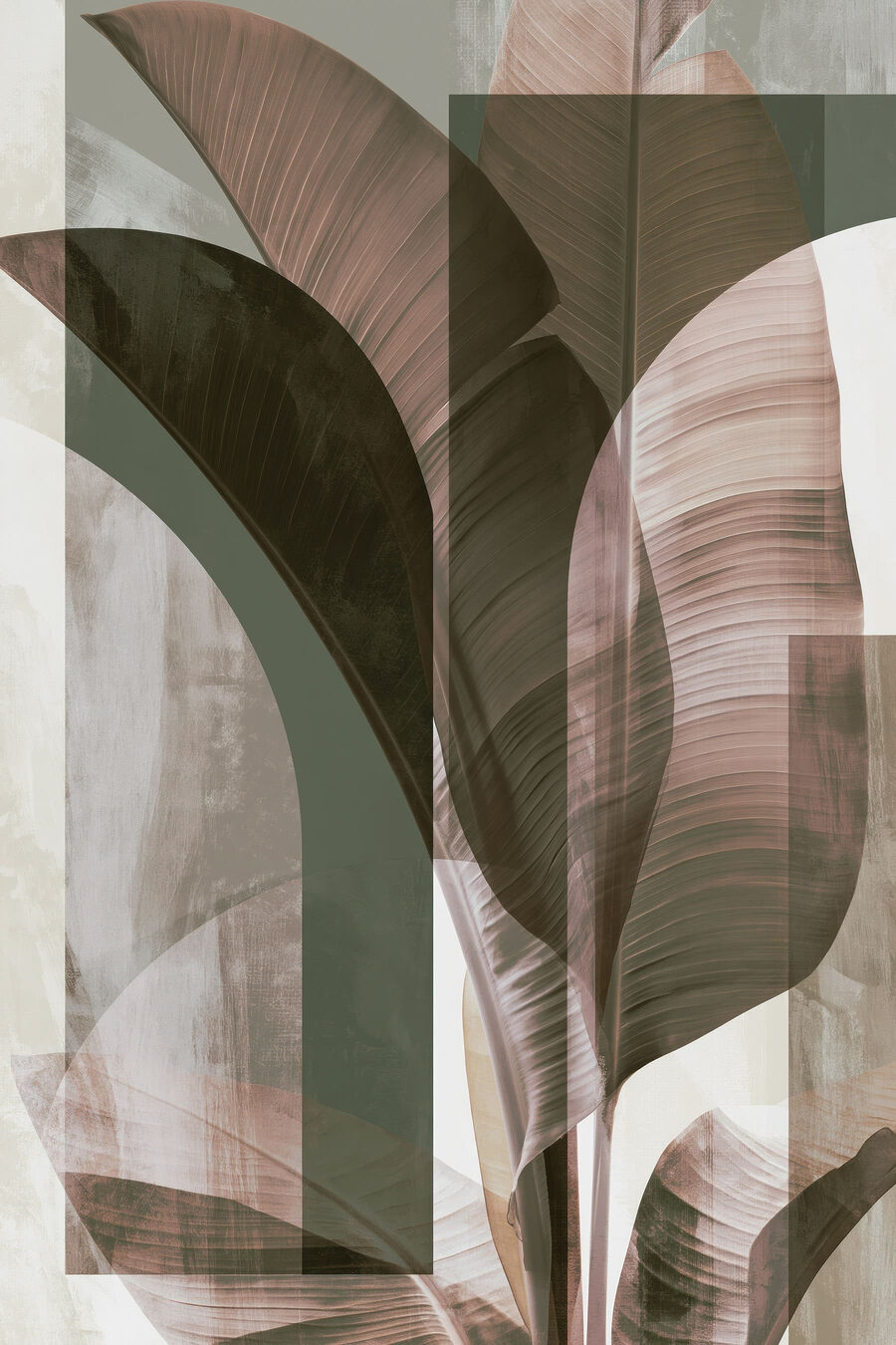 Folhas grandes sobre planos — design completo