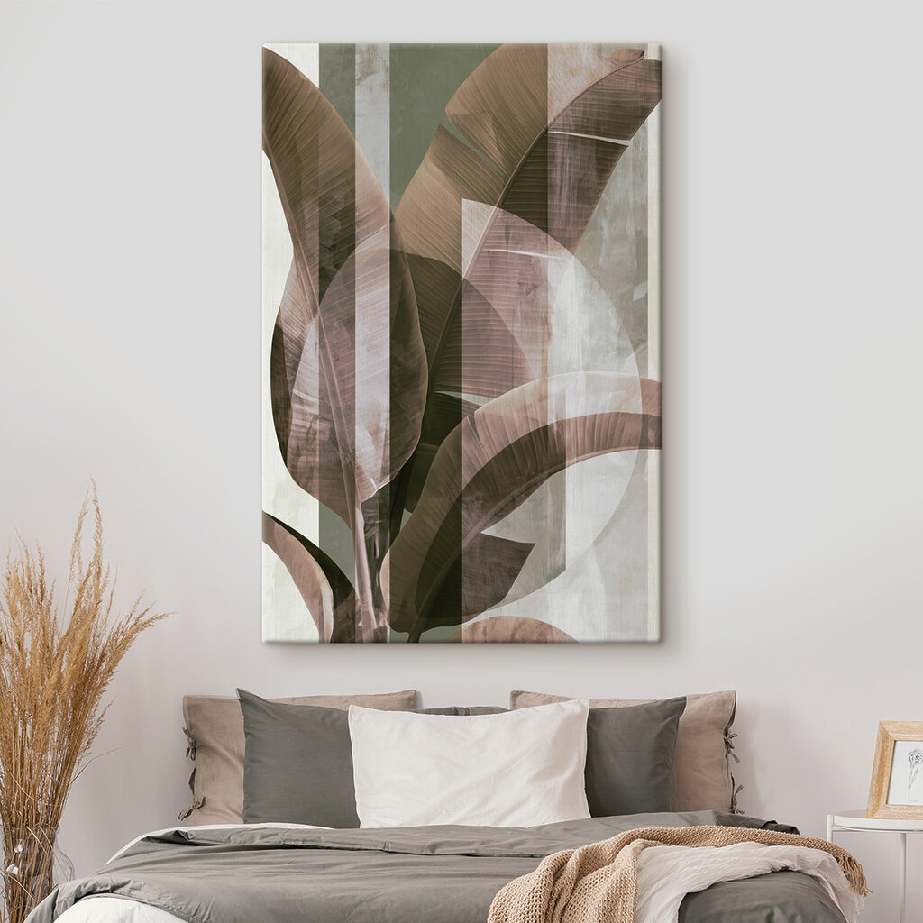 Folhas castanhas sobre cinzento — interior 1