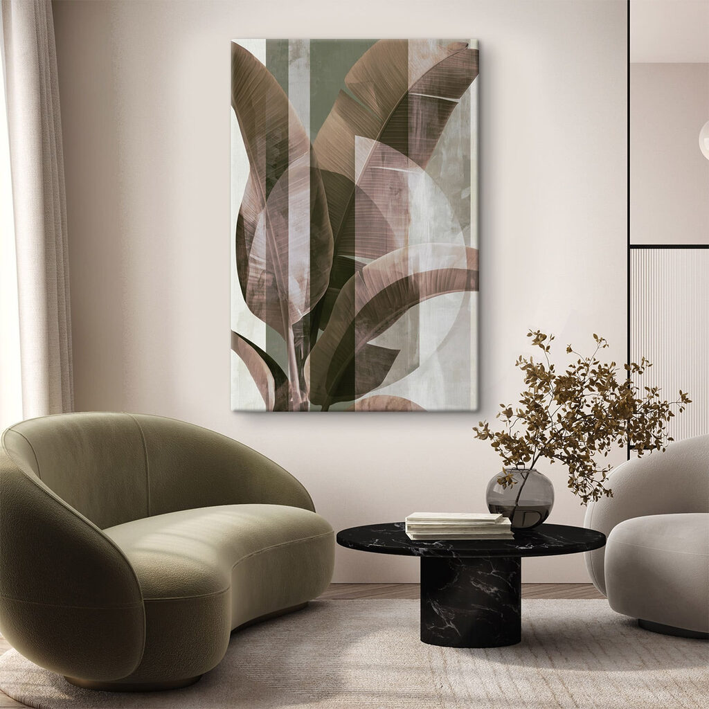 Folhas castanhas sobre cinzento — interior 2