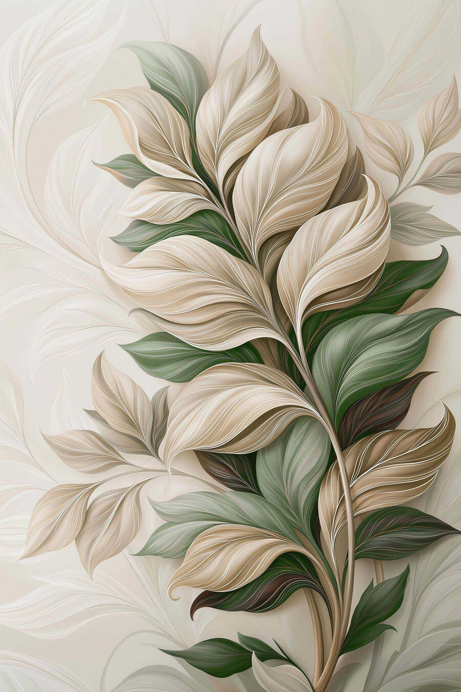 Folhas brancas e verde — design completo