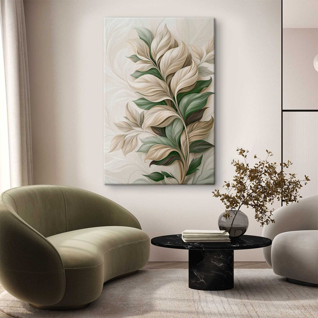 Folhas brancas e verde — interior 2