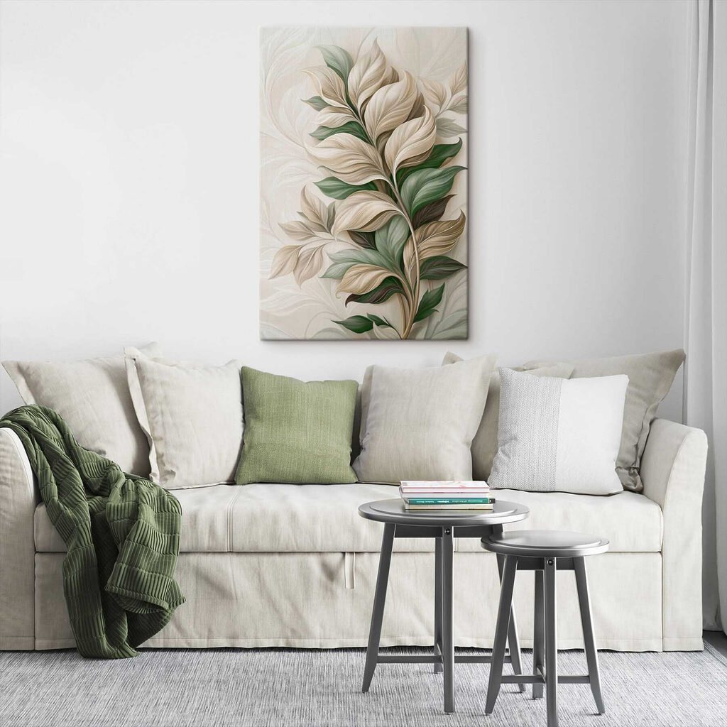 Folhas brancas e verde — interior 3
