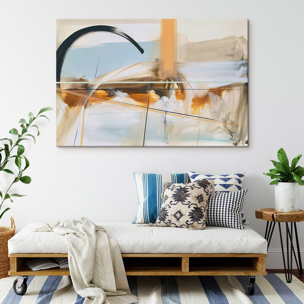 Arco preto sobre ocre — interior 3