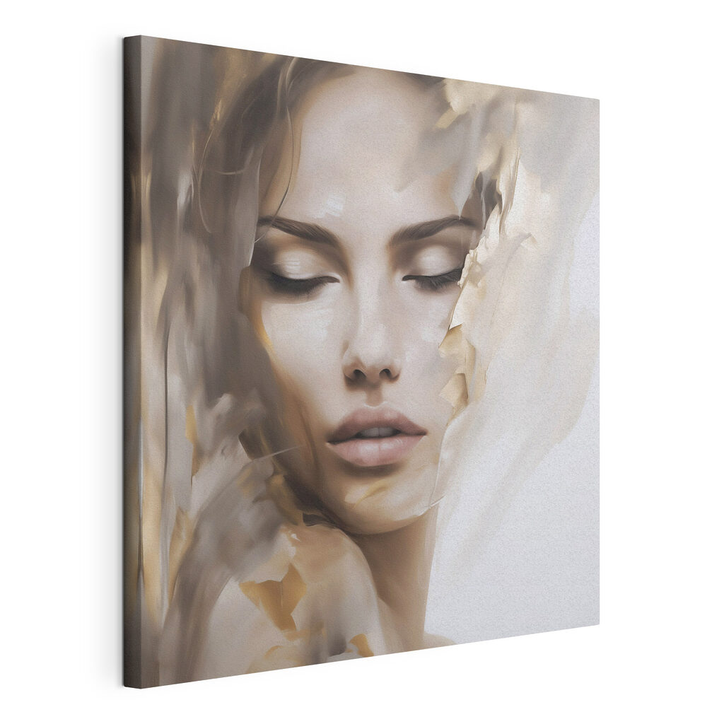 Pálpebras e traço branco, tela esticada e borda contínua
