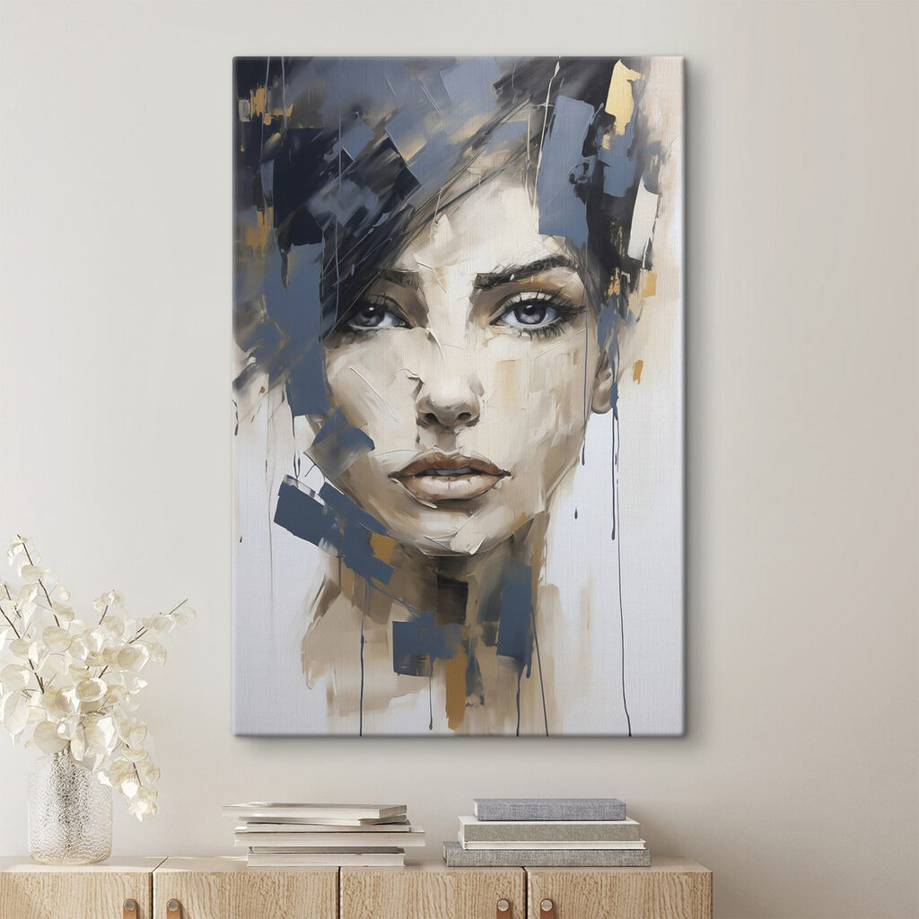 Olhar entre tinta azul — interior 2