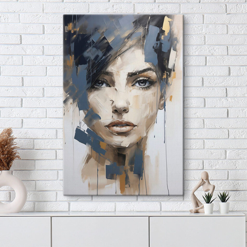 Olhar entre tinta azul — interior 1