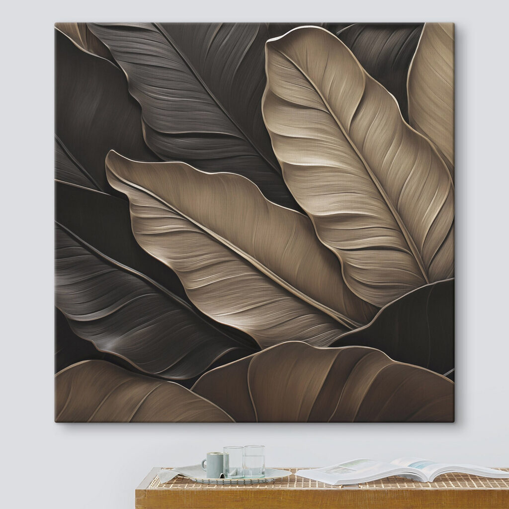 Folhas escuras, bordas acinzentadas — interior 1