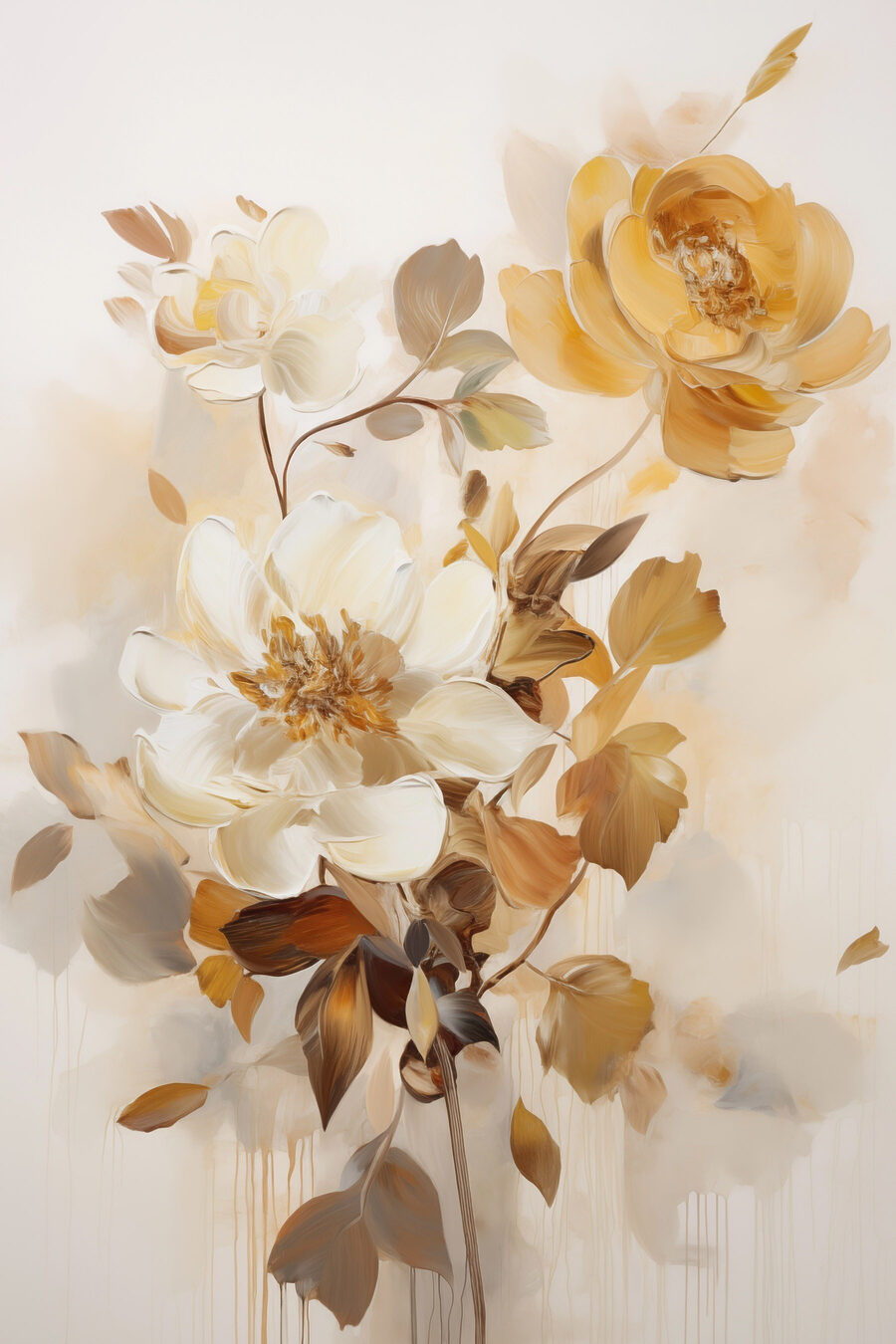 Flores amarelas e creme — design completo