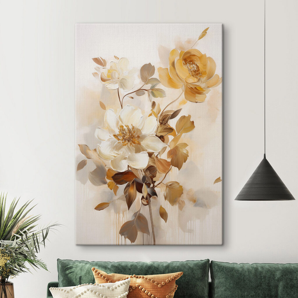 Flores amarelas e creme — interior 2