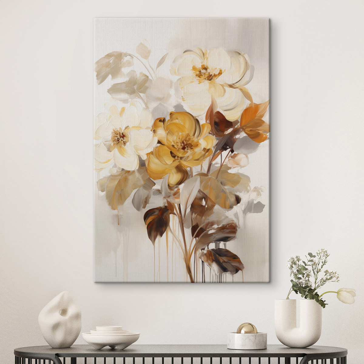 Flores e folhas castanhas — interior 2