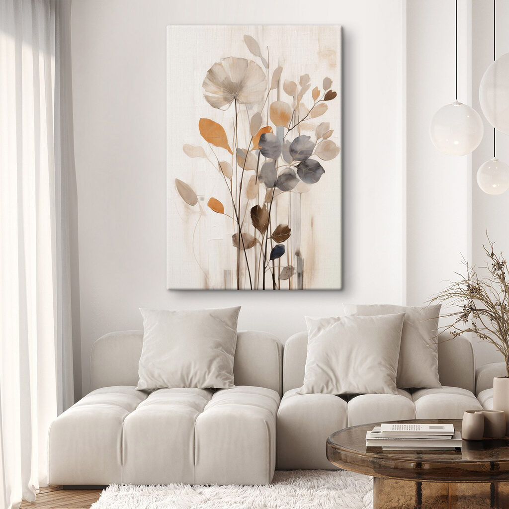 Flor cinzenta, ramos ocre — interior 1