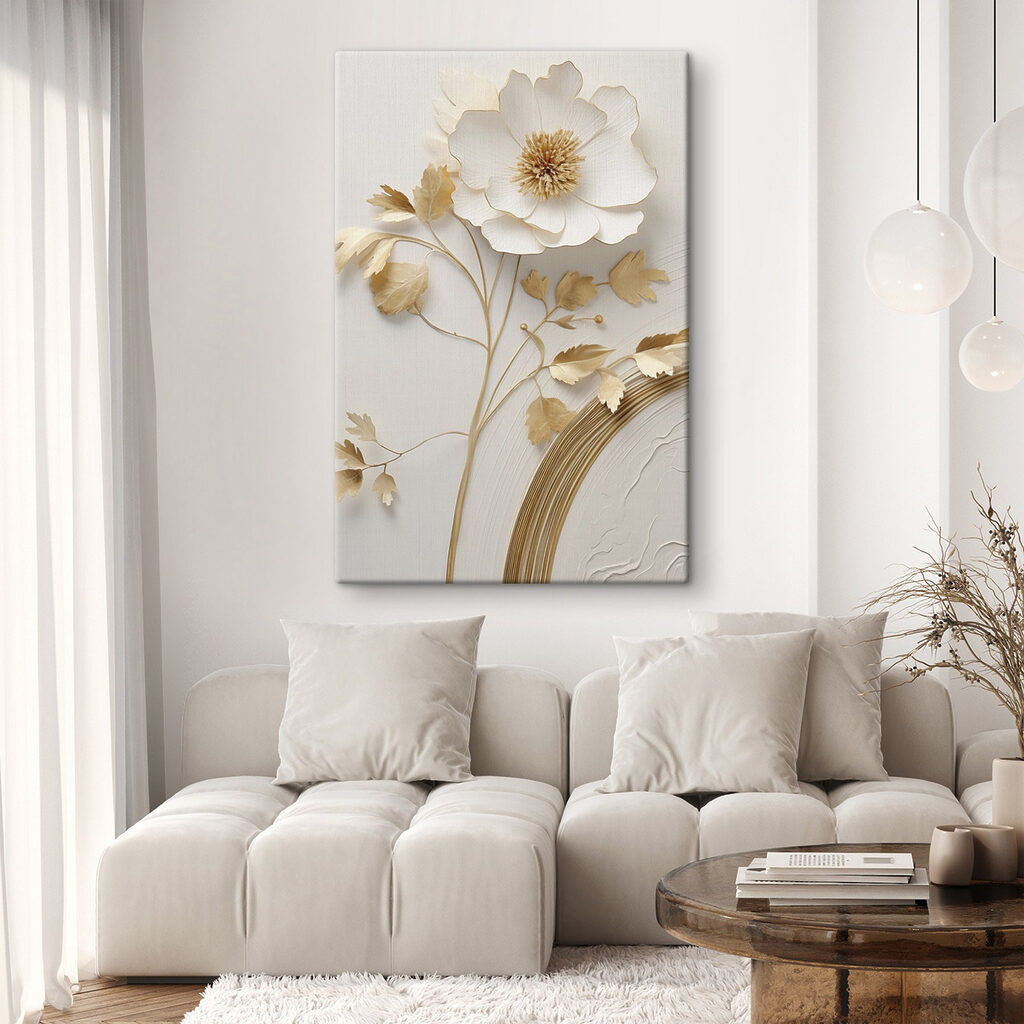 Flor sobre arco dourado — interior 2