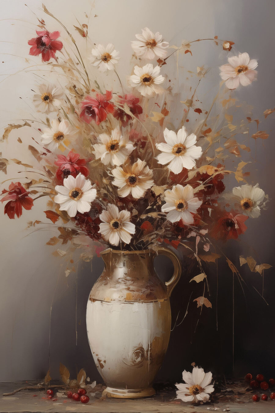 Flores silvestres vermelhas — design completo