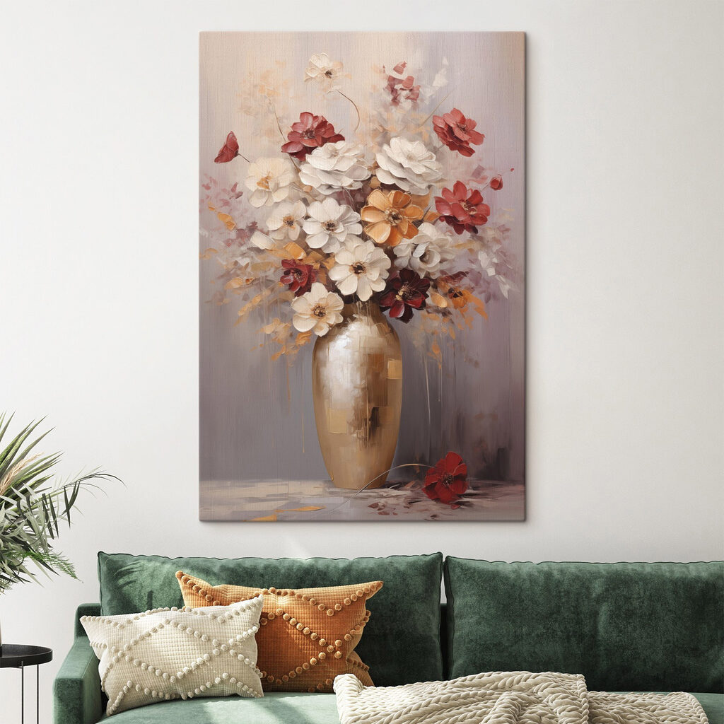 Ramo creme com vermelho — interior 1